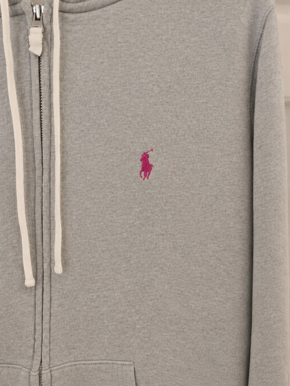 Ralph Lauren Sport Gray Full-Zip Hoodie Pink Pony XL - Picture 7 of 14